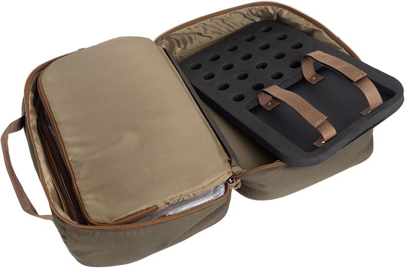 Raprance Professional Fly Tying Travel Case, 4 Clear Pockets and Padded Tool Storage Caddy Hold Fly Tying Vise,Tool Kit,Materials (Brown Olive) - Image 4